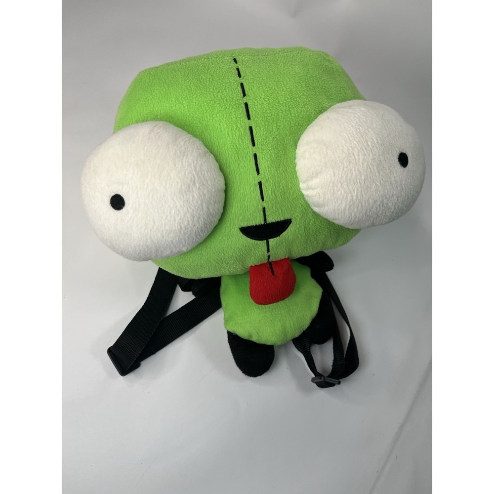 Green Alien Invader Zim Robot Gir Stuffed Plush Backpack Bag 12 Inch DAMAGED